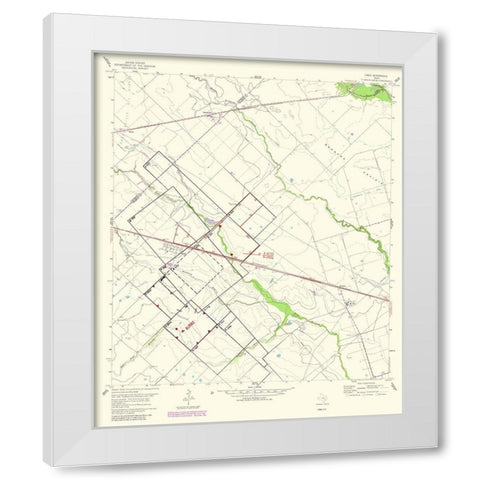 Lissie Texas Quad - USGS 1983 White Modern Wood Framed Art Print by USGS