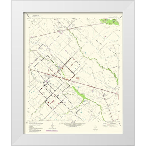 Lissie Texas Quad - USGS 1983 White Modern Wood Framed Art Print by USGS