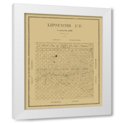Lipscomb County Texas - Beaumont 1889 White Modern Wood Framed Art Print by Beaumont