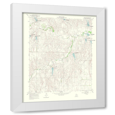 Lake June Texas Quad - USGS 1969 White Modern Wood Framed Art Print by USGS