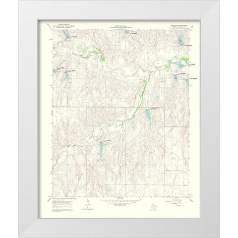 Lake June Texas Quad - USGS 1969 White Modern Wood Framed Art Print by USGS