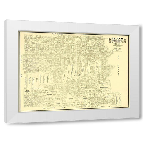 Llano Texas Landowner - Gast 1890 White Modern Wood Framed Art Print by Gast