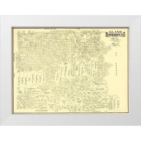 Llano Texas Landowner - Gast 1890 White Modern Wood Framed Art Print by Gast
