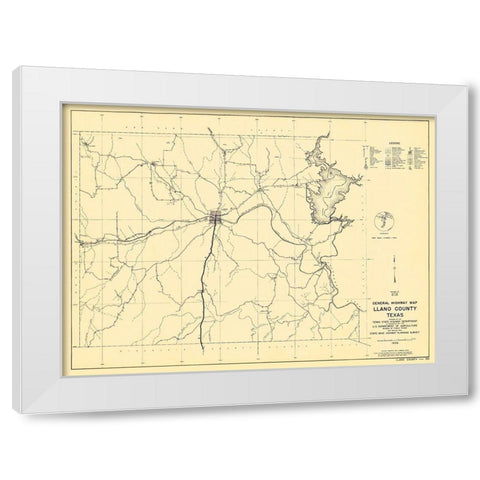 Llano Texas - Highway Dept 1936 White Modern Wood Framed Art Print by Highway Dept
