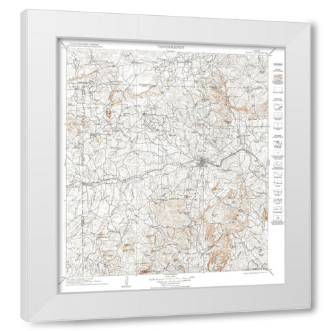 Llano Texas Quad - USGS 1901 White Modern Wood Framed Art Print by USGS