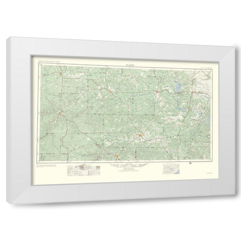 Llano Texas Quad - USGS 1954 White Modern Wood Framed Art Print by USGS