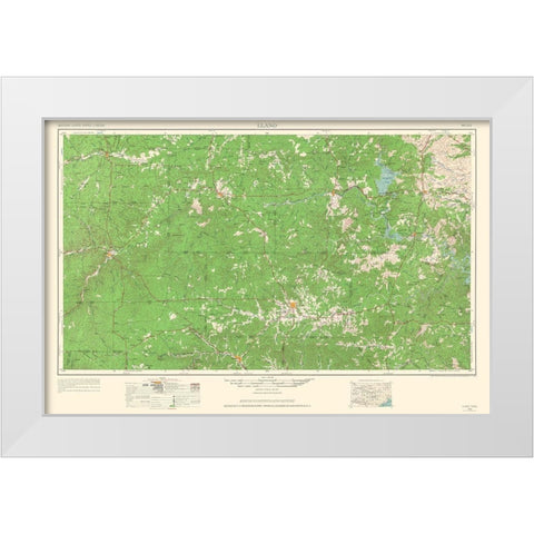 Llano Texas Quad - USGS 1964 White Modern Wood Framed Art Print by USGS