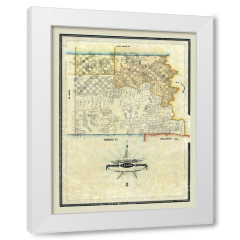 Llano County Texas - Arlitt 1859 White Modern Wood Framed Art Print by Arlitt