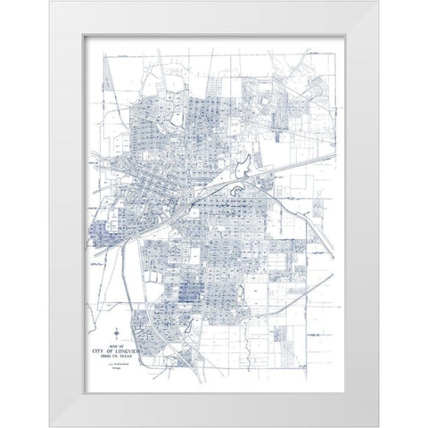 Longview Texas - 1949 White Modern Wood Framed Art Print by Unknown