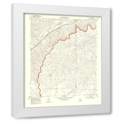 Lora Texas Quad - USGS 1970 White Modern Wood Framed Art Print by USGS