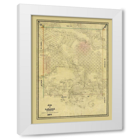 La Salle County Texas - Arlitt 1877 White Modern Wood Framed Art Print by Arlitt