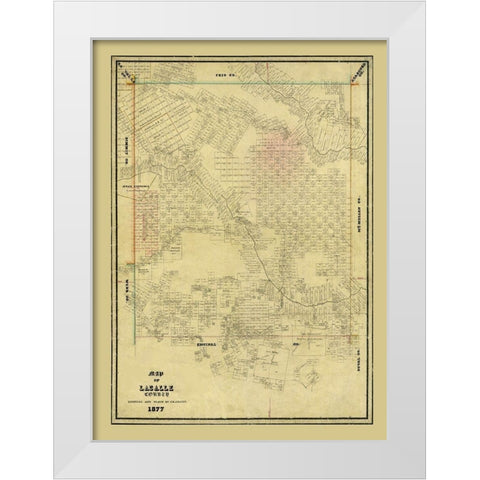 La Salle County Texas - Arlitt 1877 White Modern Wood Framed Art Print by Arlitt