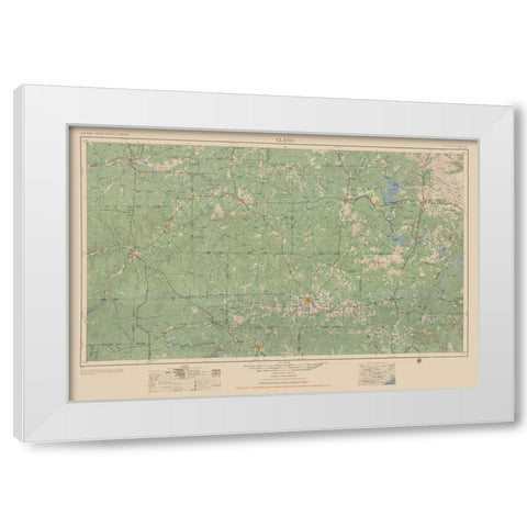 Llano Texas Quad - USGS 1954 White Modern Wood Framed Art Print by USGS