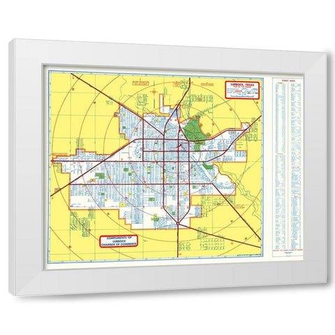 Lubbock Texas - Southwest 1955 White Modern Wood Framed Art Print by Southwest