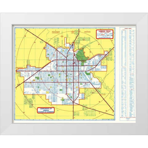 Lubbock Texas - Southwest 1955 White Modern Wood Framed Art Print by Southwest