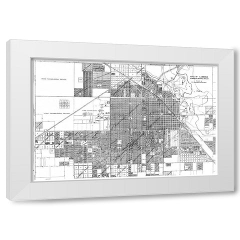 Lubbock Texas - City Engineering Dept 1946 White Modern Wood Framed Art Print by City Engineering Dept