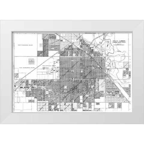 Lubbock Texas - City Engineering Dept 1946 White Modern Wood Framed Art Print by City Engineering Dept