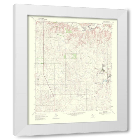 Lutie Texas Quad - USGS 1967 White Modern Wood Framed Art Print by USGS