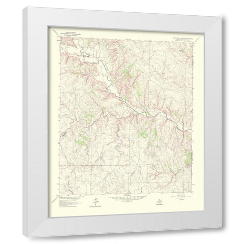 Little Wolf Creek Texas Quad - USGS 1967 White Modern Wood Framed Art Print by USGS