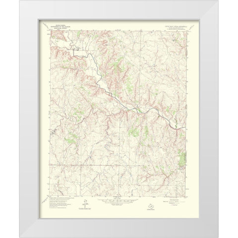 Little Wolf Creek Texas Quad - USGS 1967 White Modern Wood Framed Art Print by USGS