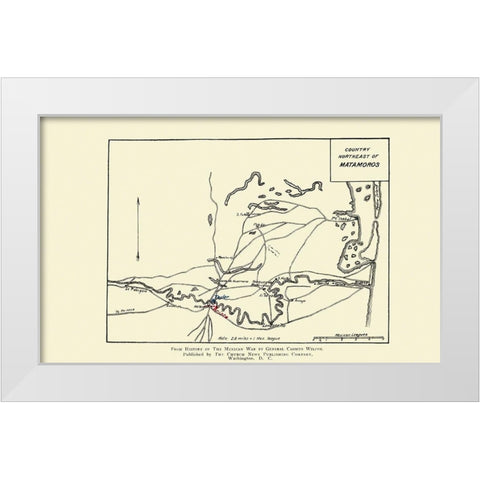 Country Northeast of Matamoros - Church News 1892 White Modern Wood Framed Art Print by Church News