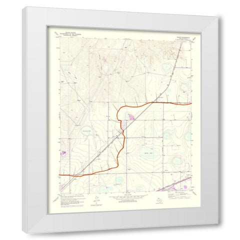 Mayer Texas Quad - USGS 1975 White Modern Wood Framed Art Print by USGS
