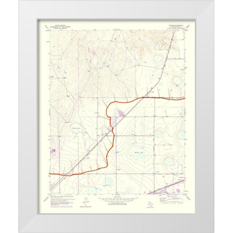 Mayer Texas Quad - USGS 1975 White Modern Wood Framed Art Print by USGS