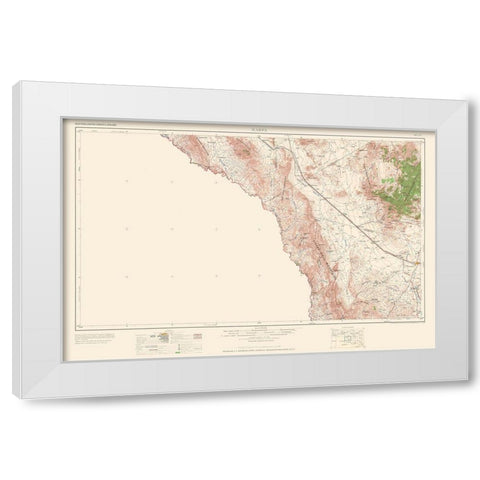 Marfa Texas Quad - USGS 1959 White Modern Wood Framed Art Print by USGS