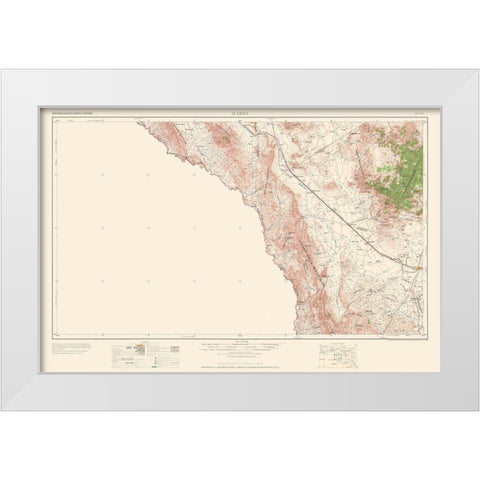 Marfa Texas Quad - USGS 1959 White Modern Wood Framed Art Print by USGS