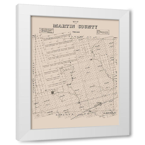 Martin County Texas - Ackerman 1894 White Modern Wood Framed Art Print by Ackerman