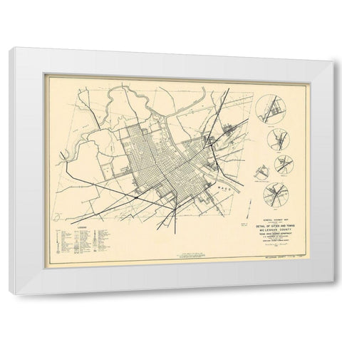 Mclennan Texas Highway - Highway Dept 1936 White Modern Wood Framed Art Print by Highway Dept