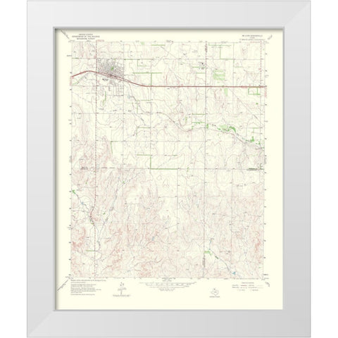 Mcclean Texas Quad - USGS 1967 White Modern Wood Framed Art Print by USGS