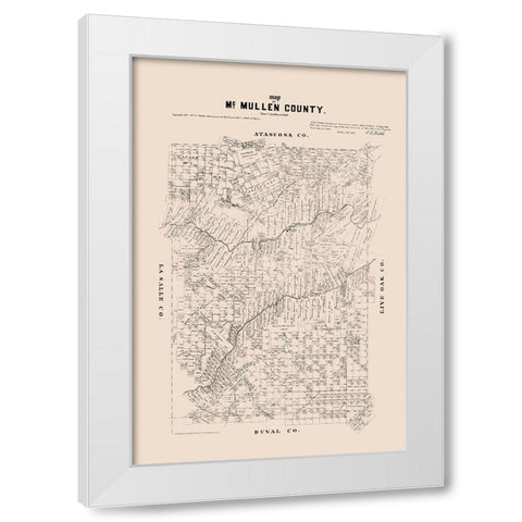 McMullen County Texas - Walsh 1879 White Modern Wood Framed Art Print by Walsh