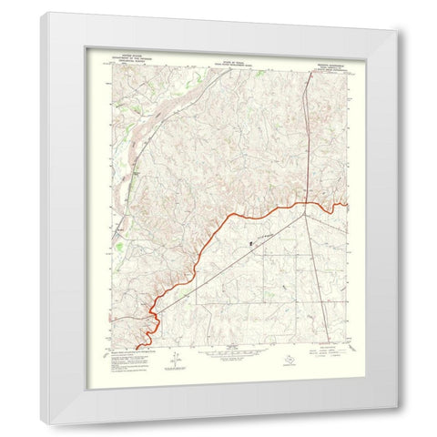 Mendota Texas Quad - USGS 1969 White Modern Wood Framed Art Print by USGS