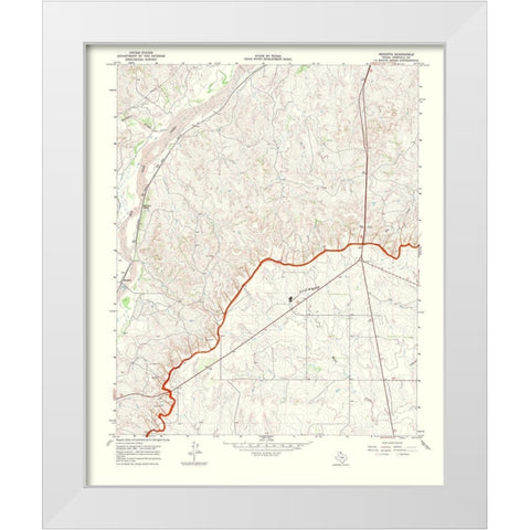 Mendota Texas Quad - USGS 1969 White Modern Wood Framed Art Print by USGS