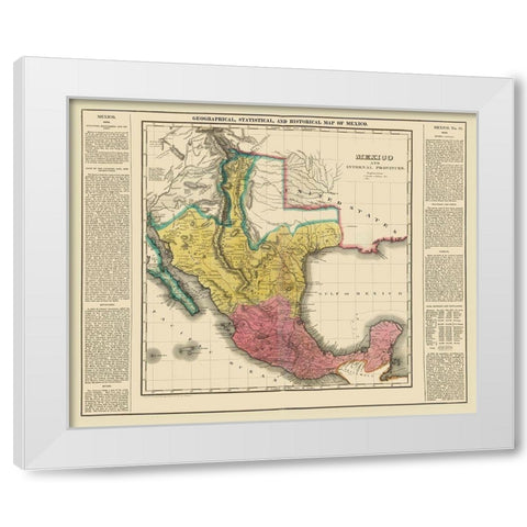 Mexico - Internal Provinces - Texas - Carey 1822 White Modern Wood Framed Art Print by Carey