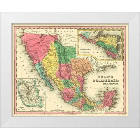 Texas - Mexico - Guatemala - Tanner 1836 White Modern Wood Framed Art Print by Tanner