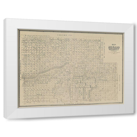 Menard County Texas - Clark 1894 White Modern Wood Framed Art Print by Clark
