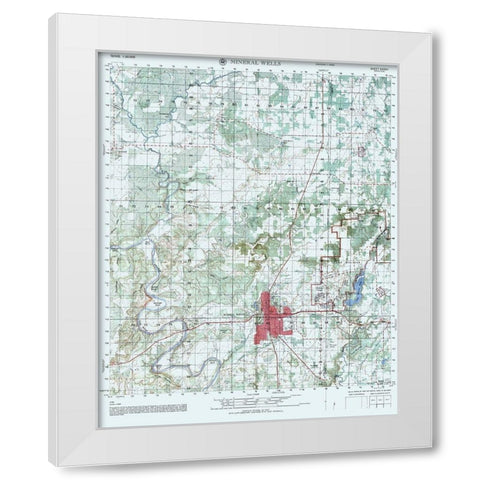 Mineral Wells Texas Sheet - US Army 1960 White Modern Wood Framed Art Print by US Army