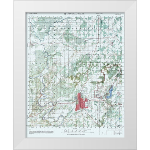 Mineral Wells Texas Sheet - US Army 1960 White Modern Wood Framed Art Print by US Army