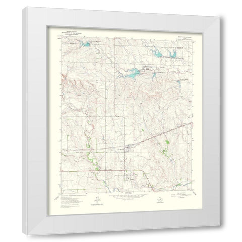 Mobeetie Texas Quad - USGS 1966 White Modern Wood Framed Art Print by USGS