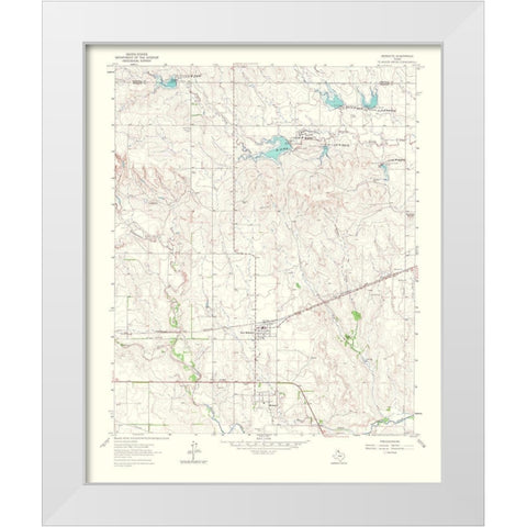 Mobeetie Texas Quad - USGS 1966 White Modern Wood Framed Art Print by USGS