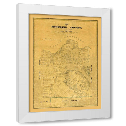 Montague County Texas - Rosenberg 1858 White Modern Wood Framed Art Print by Rosenberg