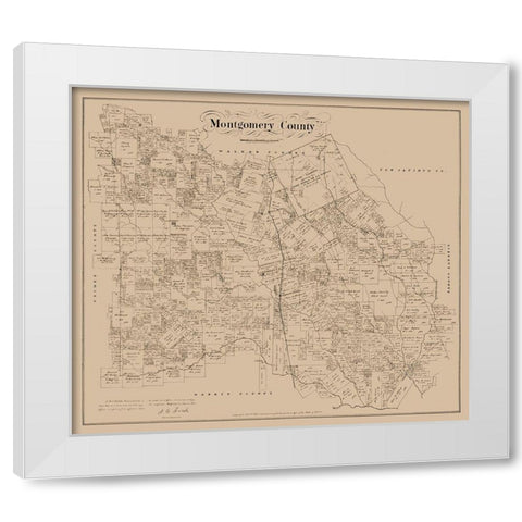 Montgomery County Texas - Walsh 1880 White Modern Wood Framed Art Print by Walsh