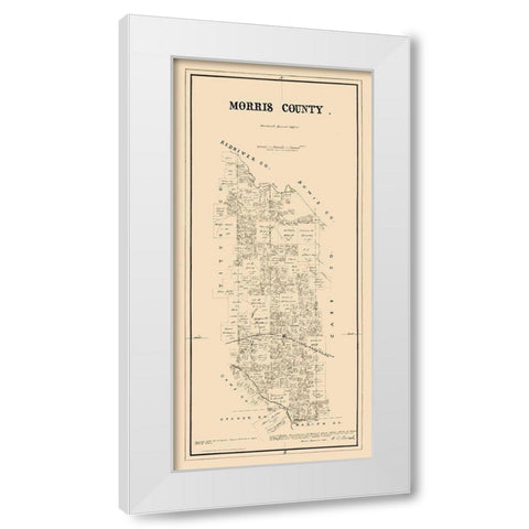 Morris County Texas - Walsh 1880 White Modern Wood Framed Art Print by Walsh