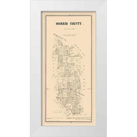 Morris County Texas - Walsh 1880 White Modern Wood Framed Art Print by Walsh