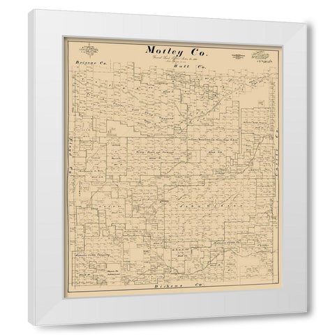 Motley County Texas - McGaughey 1893 White Modern Wood Framed Art Print by McGaughey