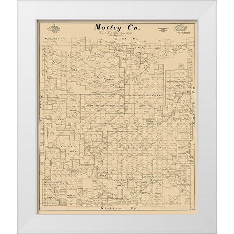 Motley County Texas - McGaughey 1893 White Modern Wood Framed Art Print by McGaughey