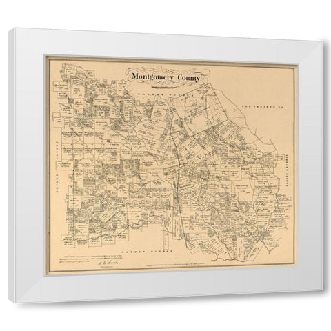 Montgomery County Texas - Walsh 1880 White Modern Wood Framed Art Print by Walsh