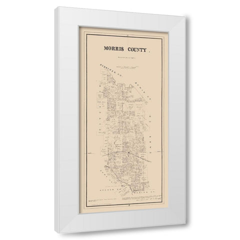 Morris County Texas -Walsh 1880 White Modern Wood Framed Art Print by Walsh